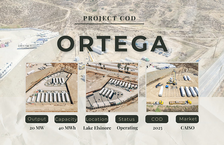 Fullmark Energy starts commercial operations on 40-MWh Ortega energy storage project